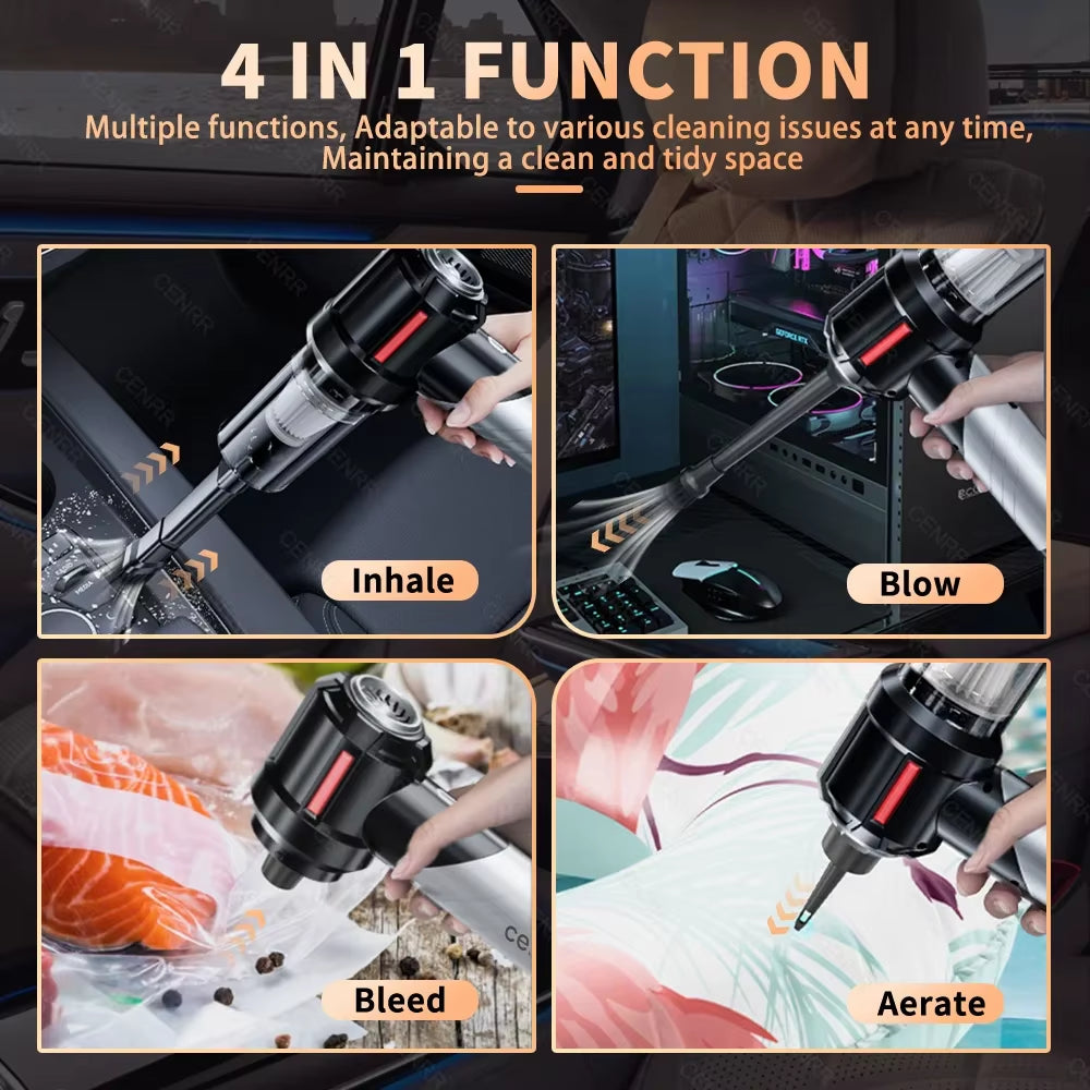 998000PA Car Vacuum Cleaner Mini Portable Handheld Vacuum Cleaner Cordless Strong Suction Car Cleaner Home Appliance