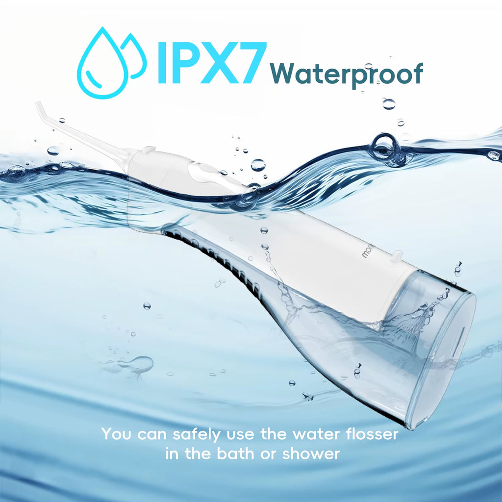 Dental Oral Irrigator Rechargeable Water Flosser Portable 300ML 4 Nozzles Dental Water Jet Waterproof Teeth Cleaner Water Pick