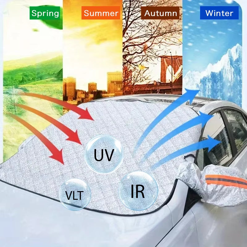 Car Windshield Snow Shield Cover Sun Protection Front Window Frost Sunshade Waterproof Shade Sunshield Suv Sedan Winter Summer
