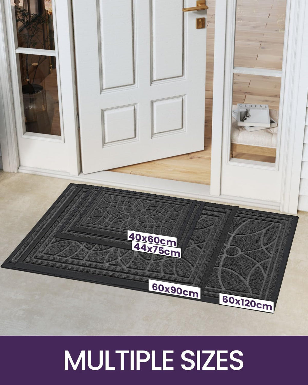 Front Door Mat, Welcome Mats Heavy Duty Durable Low Profile outside Doormat For