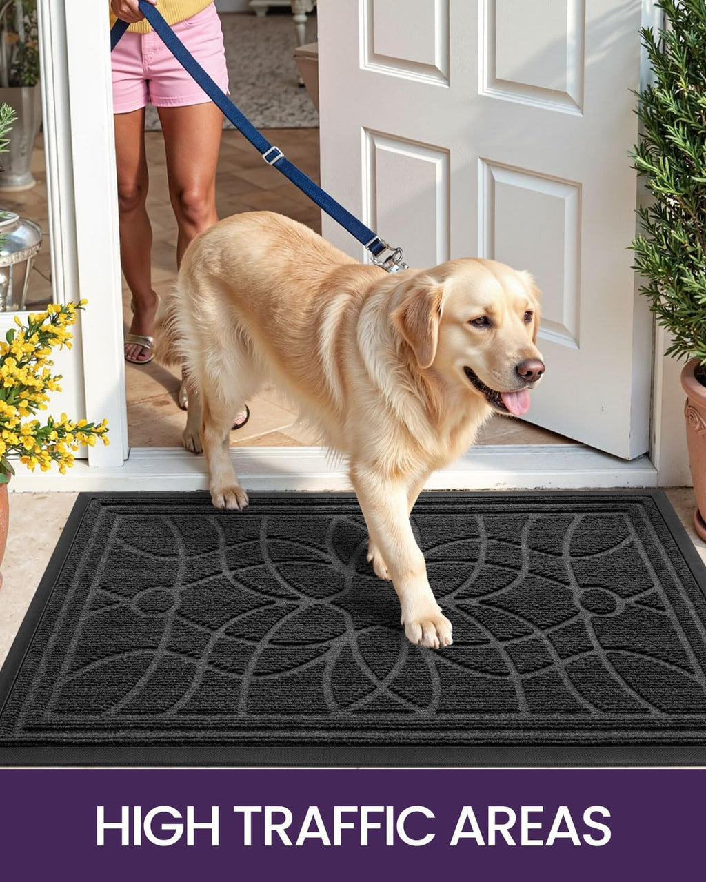 Front Door Mat, Welcome Mats Heavy Duty Durable Low Profile outside Doormat For