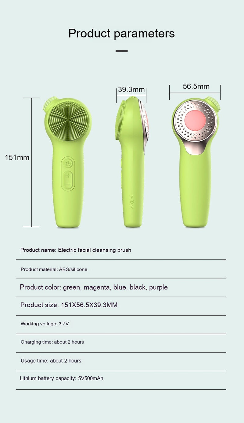 Ultrasonic Facial Cleaner Electric Waterproof Facial Brush Pore Cleaner