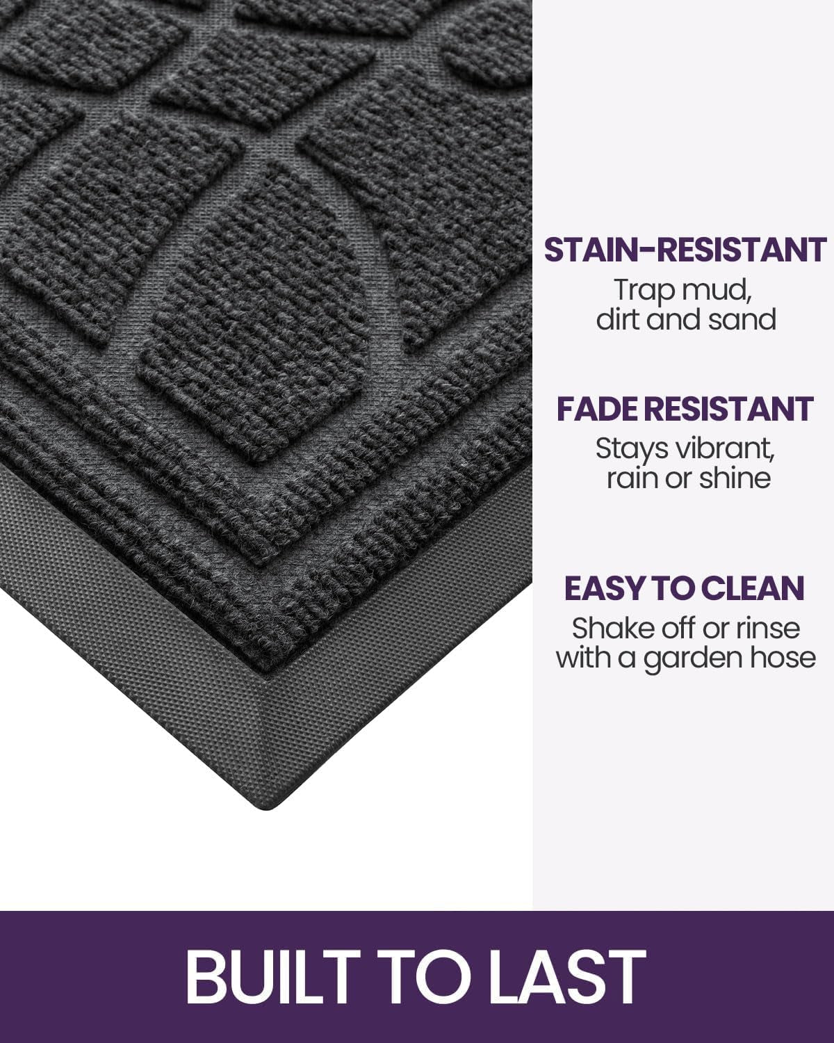 Front Door Mat, Welcome Mats Heavy Duty Durable Low Profile outside Doormat For