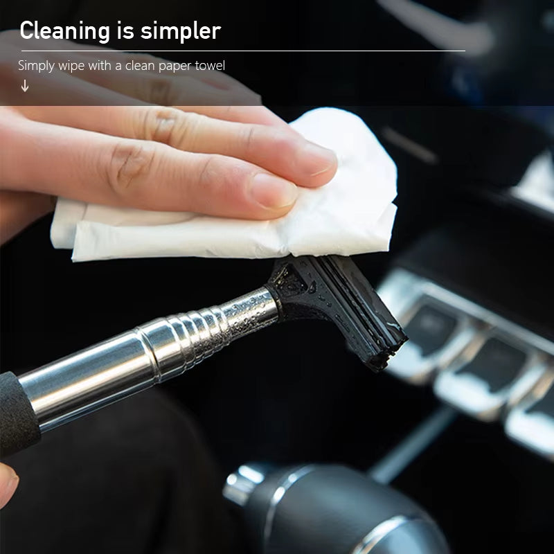 SEAMETAL Car Rearview Mirror Wiper Cleaning Tool Auto Glass Mist Cleaner Scraper Telescopic Handle Window Cleaning Brushes