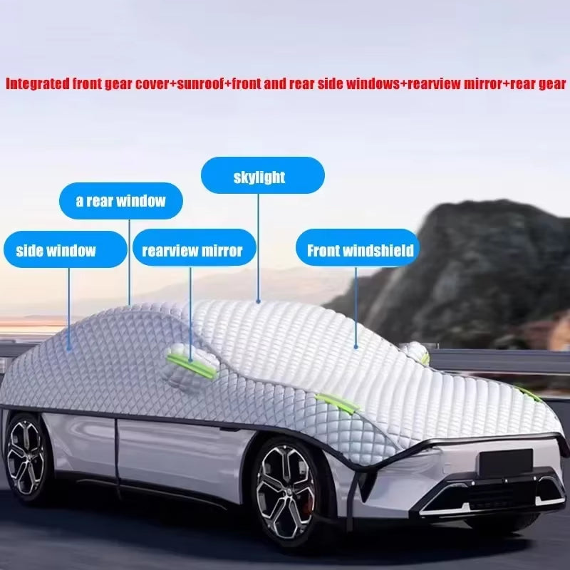 Car Cover Half Full Rain Snow Car Cover Auto Heat Insulation Dustproof Sunshade Outdoor Ice Frost Protection